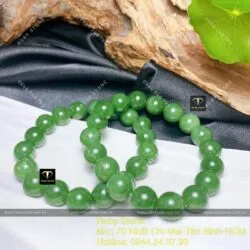 Chuỗi vòng tay Ngọc bích Canada xanh lá 10mm - Ảnh 2