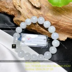 Vòng chuỗi ngọc Cẩm thạch nếp băng trắng, 10 ly