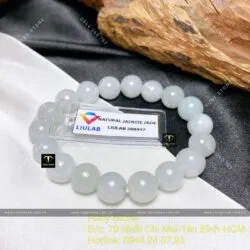 Chuỗi tay ngọc Cẩm thạch nếp băng trắng 10 ly - Hình ảnh 2