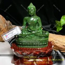 Phật Thích Ca ngọc bích Canada chạm tay tinh xảo, cao 10,5cm (chưa bao gồm đế) - Hình ảnh 4