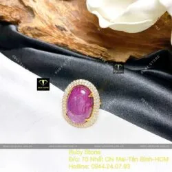 Nhẫn nữ Oval Ruby Nam Phi, vàng 18k - Ảnh 7