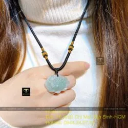 Mặt dây chuyền Hoa sen (Liên hoa) ngọc Cẩm thạch - Hình ảnh 2