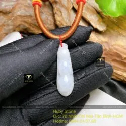 Mặt dây chuyền quả đậu ngọc Cẩm thạch nếp băng - Ảnh 5