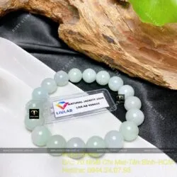 Vòng chuỗi tay ngọc Cẩm thạch xanh lơ, 10 ly
