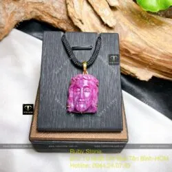 Mặt dây chuyền Chúa Jesus Ruby Nam Phi, vàng 18k - Ảnh 5