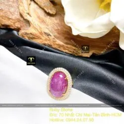 Nhẫn nữ Oval Ruby Nam Phi, vàng 18k - Ảnh 6