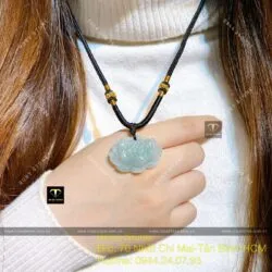 Mặt dây chuyền Hoa sen (Liên hoa) ngọc Cẩm thạch - Hình ảnh 4