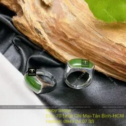 Nhẫn yên ngựa Ngọc bích Canada, bạc 925