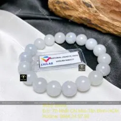 Vòng tay ngọc Cẩm thạch nếp băng, 10 ly - Hình ảnh 2