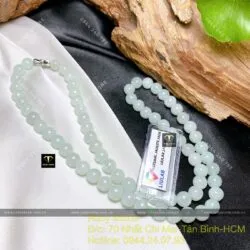 Chuỗi cổ ngọc Cẩm thạch xanh lơ 8 ly