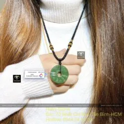 Đồng điếu Ngọc bích khắc chú “Om Mani Padme Hum”, ĐK 28mm - Hình ảnh 6