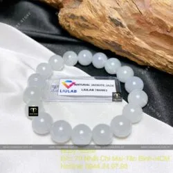 Vòng chuỗi ngọc Cẩm thạch nếp băng trắng, 10 ly - Hình ảnh 2