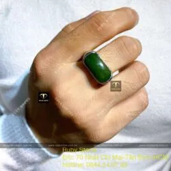 Nhẫn yên ngựa Ngọc bích Canada, bạc 925