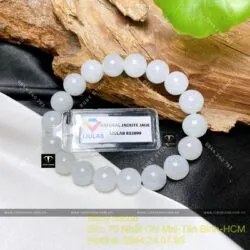 Vòng chuỗi ngọc Cẩm thạch nếp băng trắng 10 ly