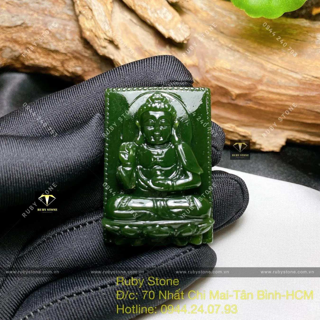 A DI ĐÀ – Phật bản mệnh ngọc bích tuổi Tuất – Hợi, KT 40mm A DI ĐÀ – Phật bản mệnh ngọc bích tuổi Tuất – Hợi, KT 40mm - Ảnh 3