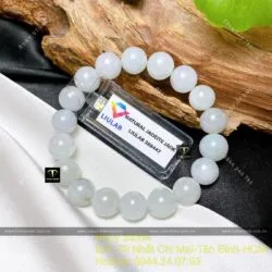 Chuỗi tay ngọc Cẩm thạch nếp băng trắng 10 ly
