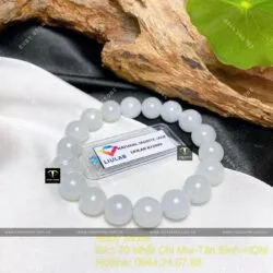 Vòng chuỗi ngọc Cẩm thạch nếp băng trắng 10 ly