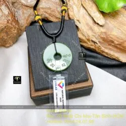 Đồng điếu Ngọc bích khắc chú “Om Mani Padme Hum”, ĐK 28mm - Hình ảnh 13