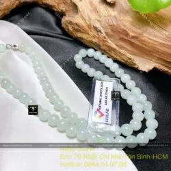 Chuỗi cổ ngọc Cẩm thạch xanh lơ 8 ly - Ảnh 2