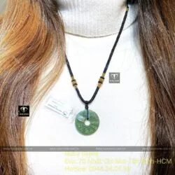 Đồng điếu Ngọc bích khắc chú “Om Mani Padme Hum”, ĐK 28mm - Hình ảnh 4