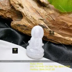 Phật Quan Thế Âm Bồ Tát Cẩm thạch phớt tím, KT 35mm