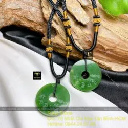 Mặt dây chuyền ngọc bích khắc “Lục Tự Đại Minh Chân Ngôn”, KT 30mm - Hình ảnh 4