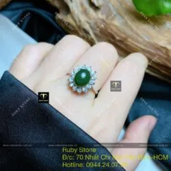 Nhẫn nữ Oval ngọc bích Canada, bạc 925 - Hình ảnh 3