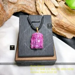 Mặt dây chuyền Chúa Jesus Ruby Nam Phi, vàng 18k - Ảnh 4