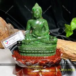 Phật Thích Ca ngọc bích Canada chạm tay tinh xảo, cao 10,5cm (chưa bao gồm đế) - Hình ảnh 2