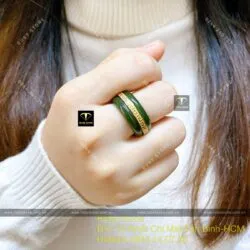 Nhẫn Ngọc Bích Canada, vàng 18k - Hình ảnh 2