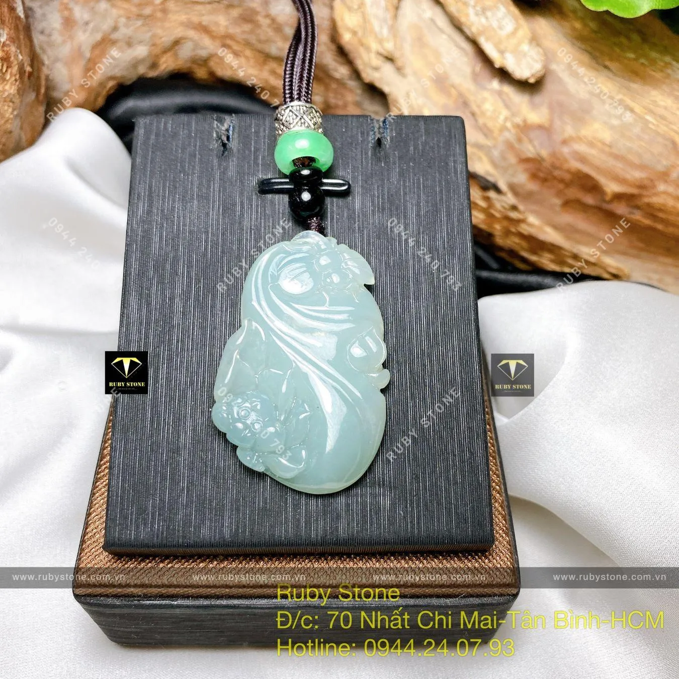 Mặt dây chuyền liên hoa Băng ngọc, KT 40mm Mặt dây chuyền liên hoa Băng ngọc, KT 40mm - Ảnh 6