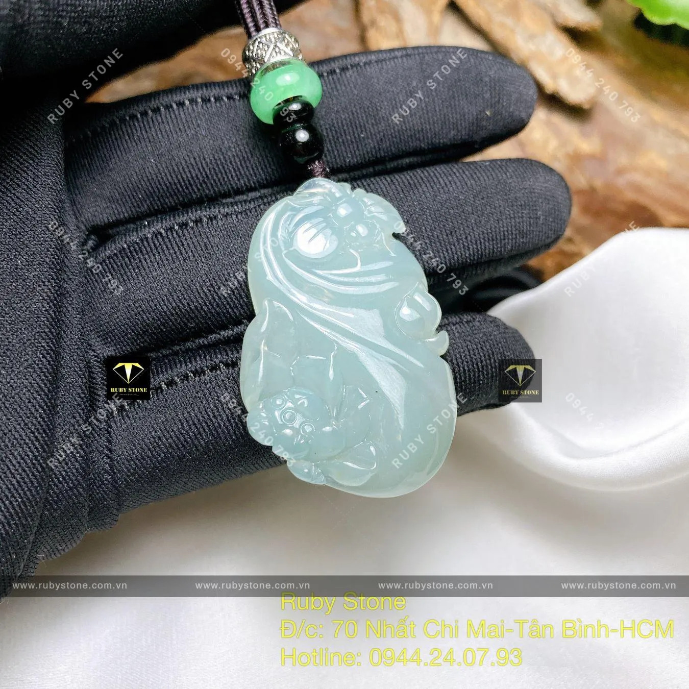 Mặt dây chuyền liên hoa Băng ngọc, KT 40mm Mặt dây chuyền liên hoa Băng ngọc, KT 40mm - Ảnh 4