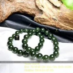 Vòng chuỗi Ngọc bích Canada xanh đậm 10 ly