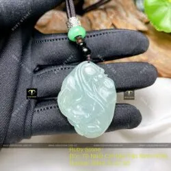 Mặt dây chuyền hoa sen Băng ngọc, KT 38mm