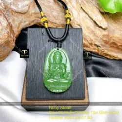 Như lai đại nhật bồ tát – Phật bản mệnh ngọc bích tuổi Mùi – Thân, kích thước 42mm - Ảnh 4