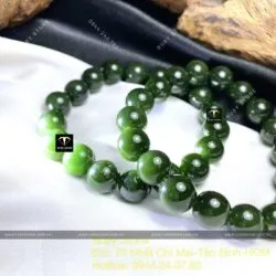 Vòng chuỗi Ngọc bích Canada xanh đậm 10 ly