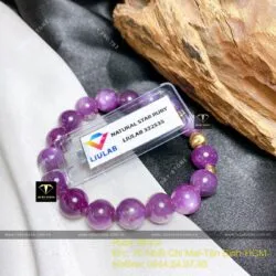 Chuỗi Ruby sao thiên nhiên Guinea 9 ly mix bi vàng 18k - Ảnh 3