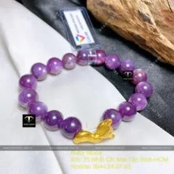 Vòng Ruby sao thiên nhiên Guinea 9,6 ly mix charm vàng 24k - Ảnh 3