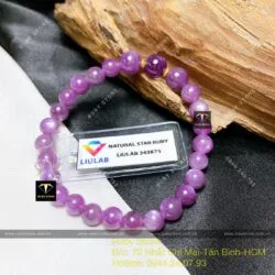 Vòng chuỗi Ruby sao Guinea thiên nhiên 6,5 ly - Ảnh 5
