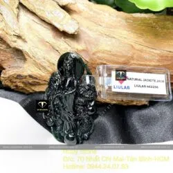 Phật Quan Thế Âm Bồ Tát Phỉ Thuý Mực Dục, KT 52mm - Ảnh 7