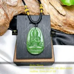 Như lai đại nhật bồ tát – Phật bản mệnh ngọc bích tuổi Mùi – Thân, kích thước 42mm - Ảnh 3