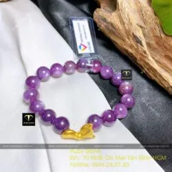 Vòng Ruby sao thiên nhiên Guinea 9,6 ly mix charm vàng 24k - Ảnh 5