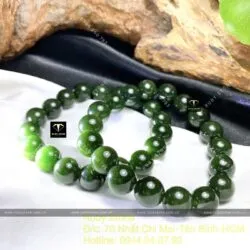 Vòng chuỗi Ngọc bích Canada xanh đậm 10 ly