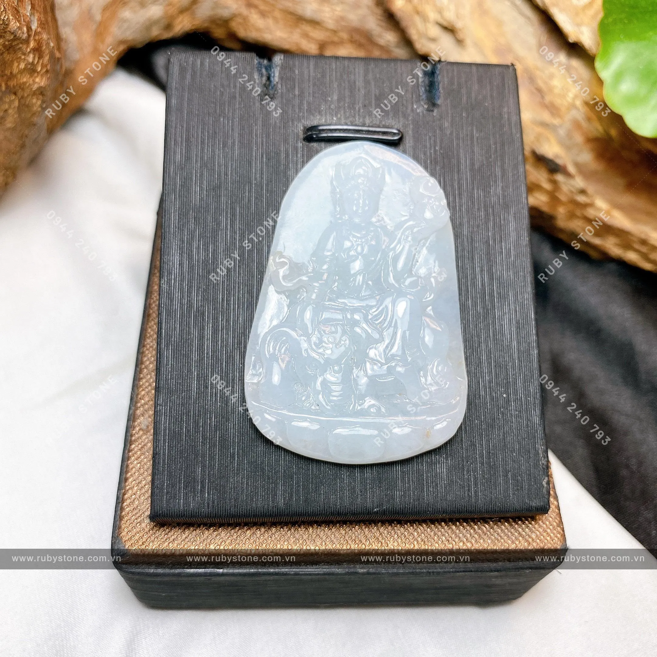 Phổ Hiền Bồ Tát - Phật bản mệnh ngọc Cẩm thạch tuổi Thìn – Tỵ, KT 50mm