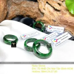 Nhẫn ngọc Cẩm thạch sơn thuỷ, bản 8mm - Hình ảnh 3