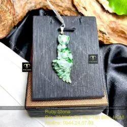 Hồ ly ngọc Cẩm thạch sơn thuỷ, KT 39mm - Hình ảnh 5