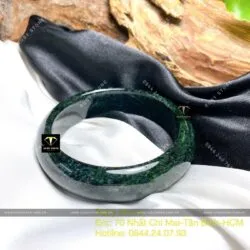 Vòng cẩm thạch sơn thuỷ xanh đen, ni tay 58mm - Hình ảnh 2