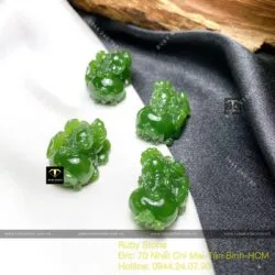 Tỳ hưu ngọc bích Canada chạm tay tinh xảo, KT 20mm - Ảnh 5