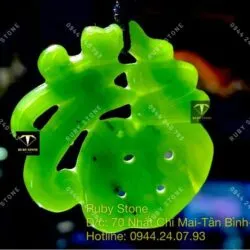 Mặt dây chuyền chữ Phúc ngọc bích Canada