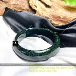 Vòng cẩm thạch sơn thuỷ xanh đen, ni tay 58mm - Hình ảnh 3